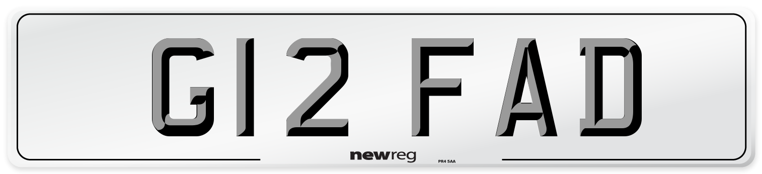 G12 FAD Number Plate from New Reg